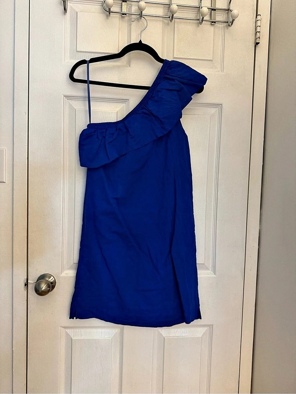 J.Crew Ruffled One-Shoulder Top in Blue Size XS Like New